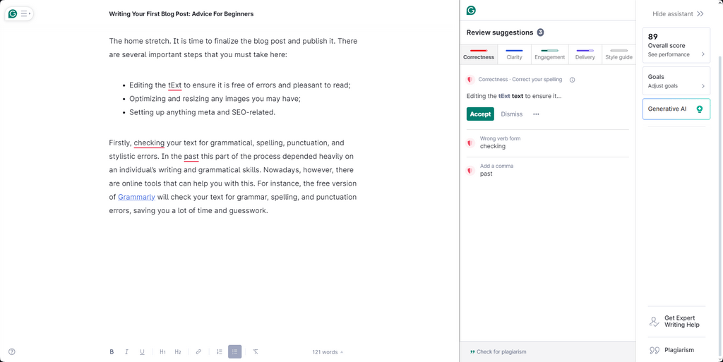 Grammarly Example FastComet
