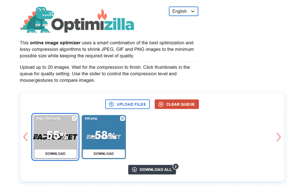 Optimizilla Example FastComet