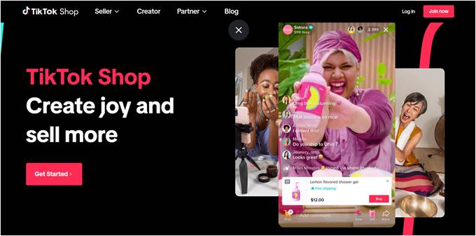 TikTok Shop landing page