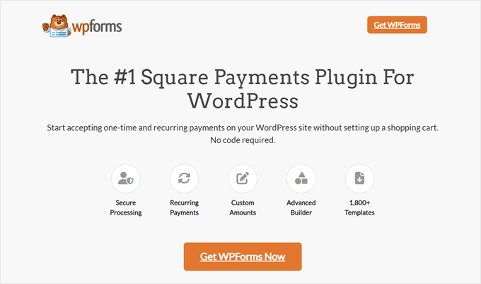 WPForms' Square payments plugin