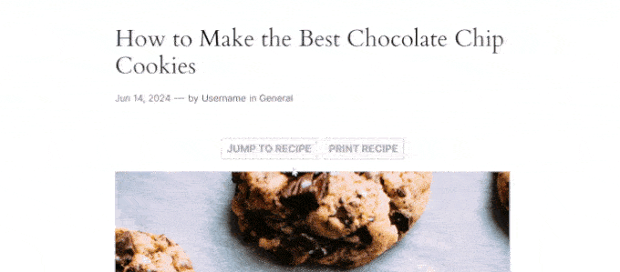 WP Tasty's Jump to Recipe button with smooth scroll effect