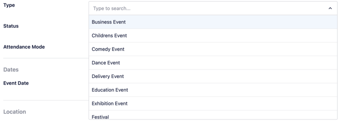 Adding Event Type in AIOSEO Schema