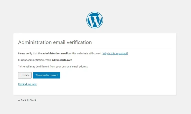 How to Disable the Administration Email Verification Screen in WordPress