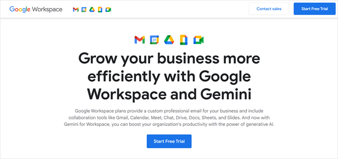 Google Workspace landing page