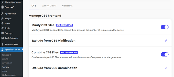 Minifying CSS in SiteGround plugin