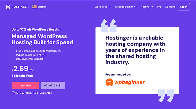 Hostinger website