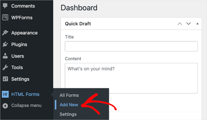 HTML Forms' add new button