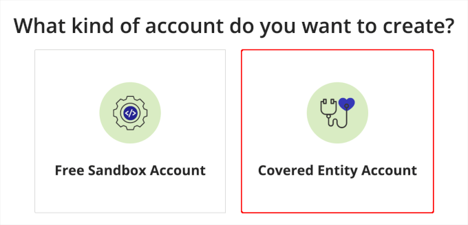 Covered entity account option