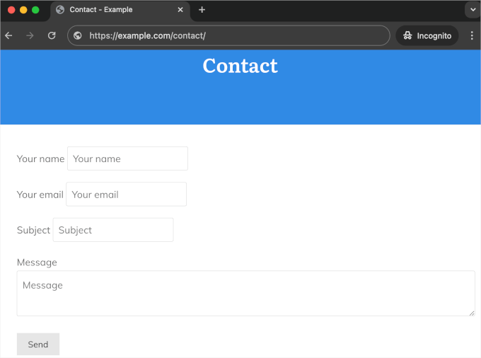 HTML Forms on a live website