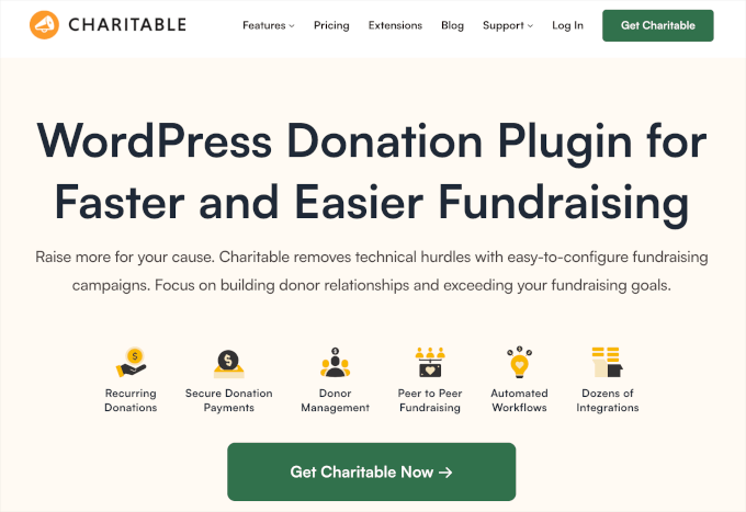 Charitable's homepage