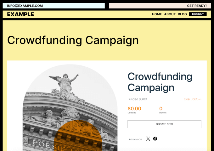 WP Charitable crowdfunding campaign on a live website