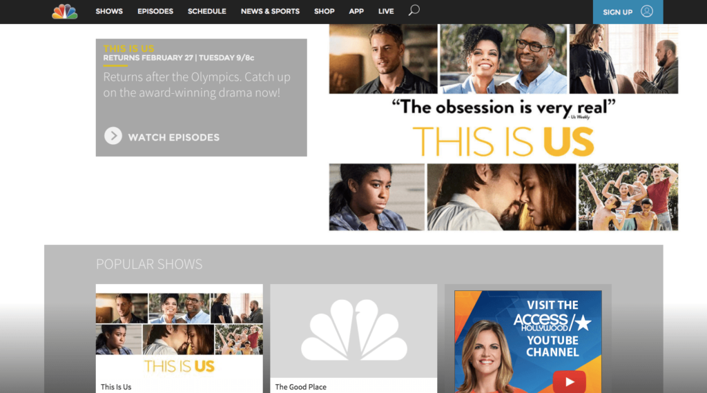 The NBC website.