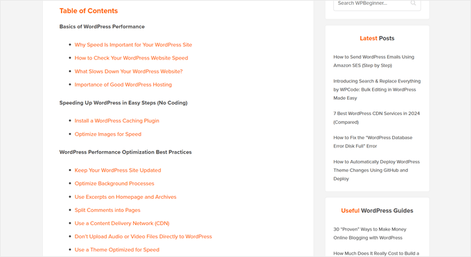 WPBeginner's article on how to boost WordPress speed and performance
