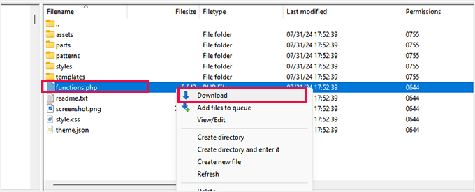 Download functions file