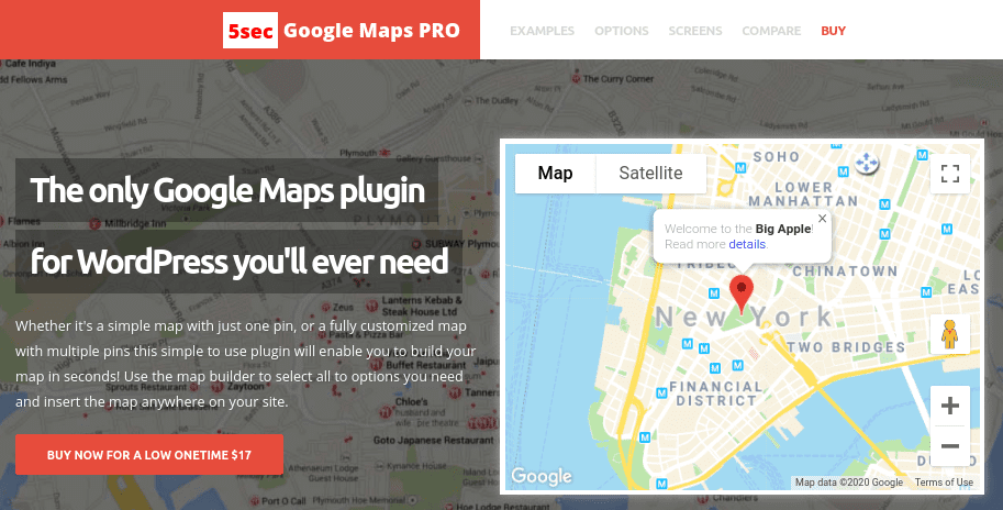 The 5sec Google Maps plugin for WordPress.