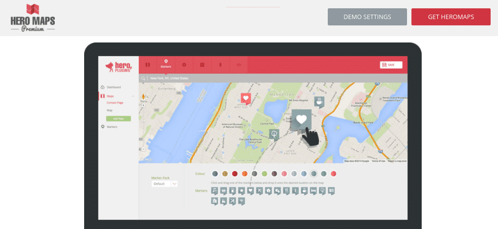 The Hero Maps Premium map plugin for WordPress.