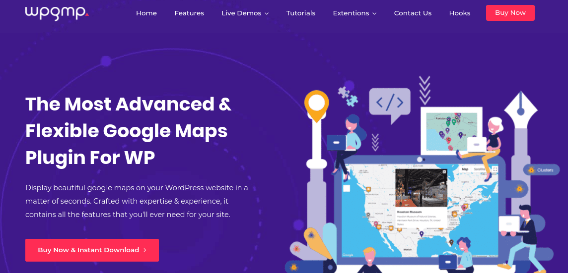 The WP Google Maps Pro plugin website.