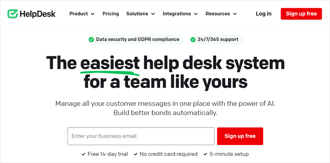 HelpDesk website