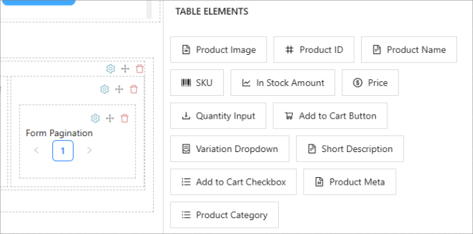 Table elements