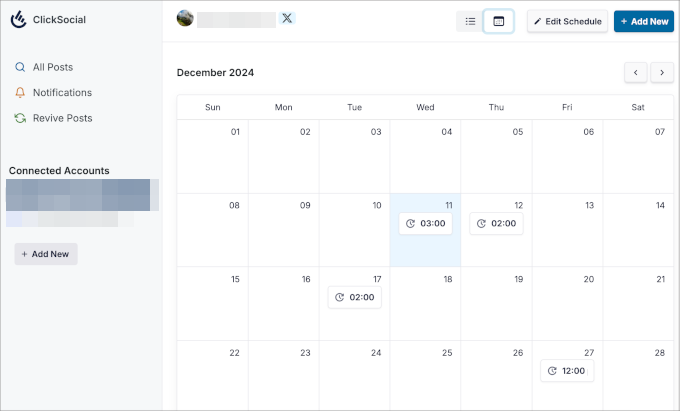 ClickSocial calendar