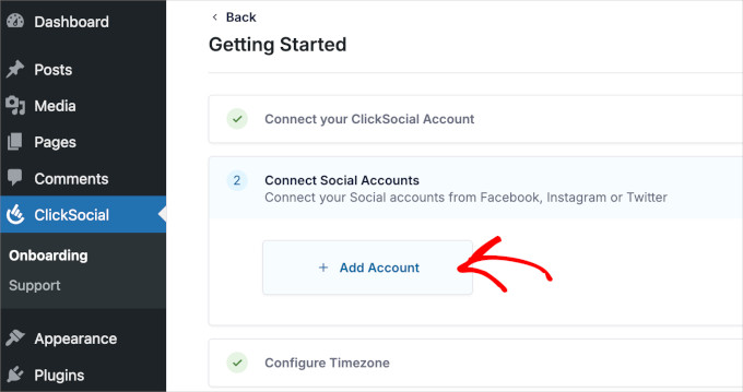 Add social accounts to ClickSocial