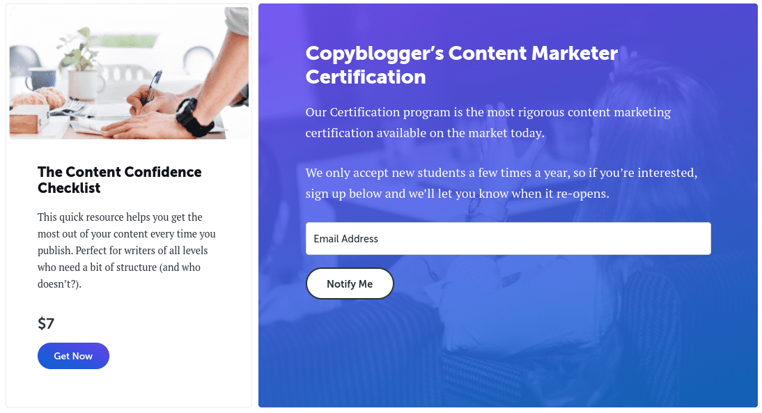 A Sign-up Landing Page on the Copyblogger Website.