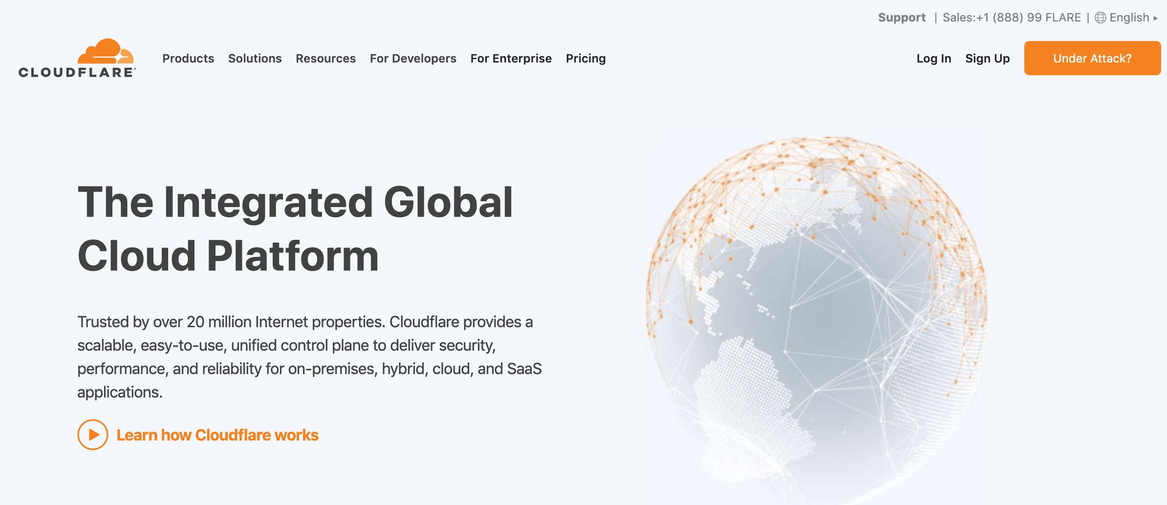 The Cloudflare homepage.