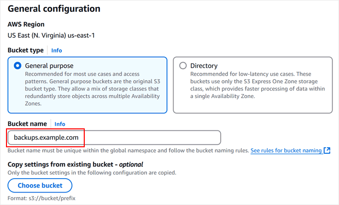 Giving your Amazon S3 bucket a name