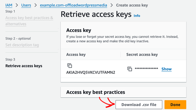 Retrieve Access Keys in AWS