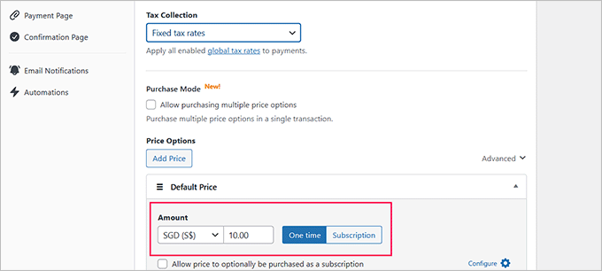 Add service or product pricing in the GrabPay payment form