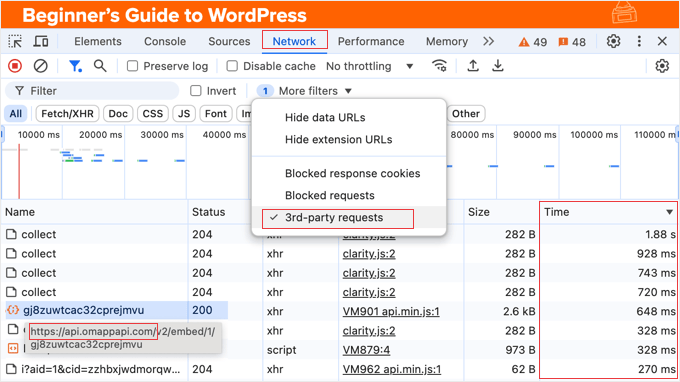 Identifying HTTP Requests Using Your Browser's Developer Tools