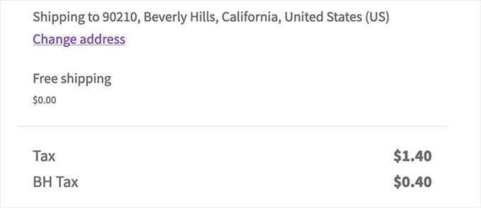 Itemized tax rates