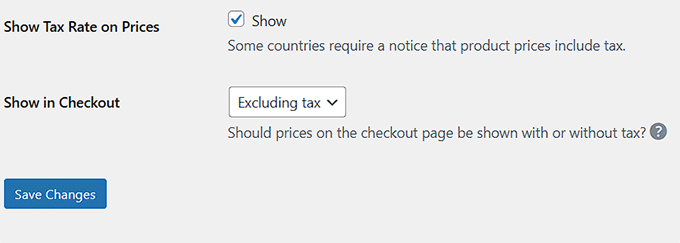 Choose if you want to display taxes on the checkout page