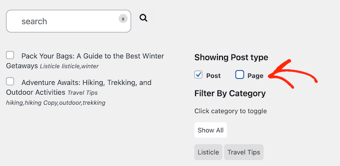 How to filter based on categories and tags