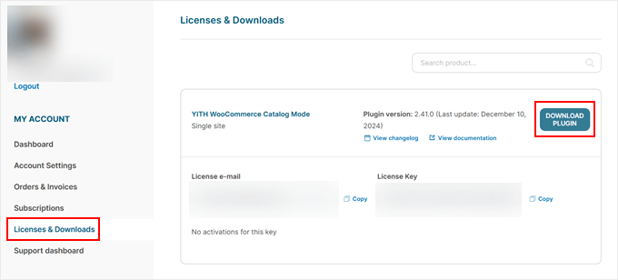 Downloading premium YITH plugin