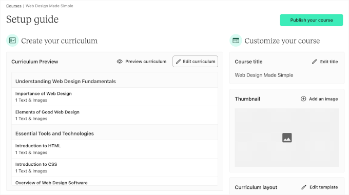 Teachable's setup guide