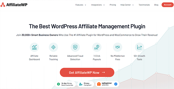 AffiliateWP website