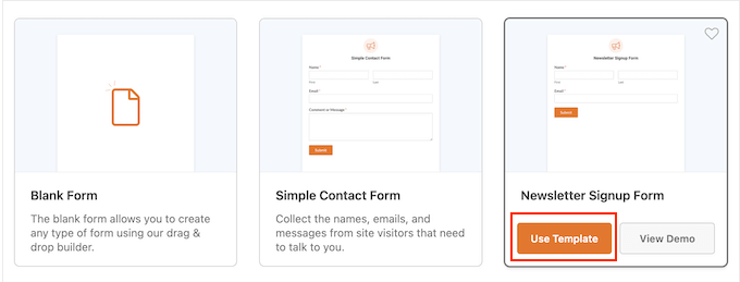 An example of a newsletter signup form template that can help grow your mailing list