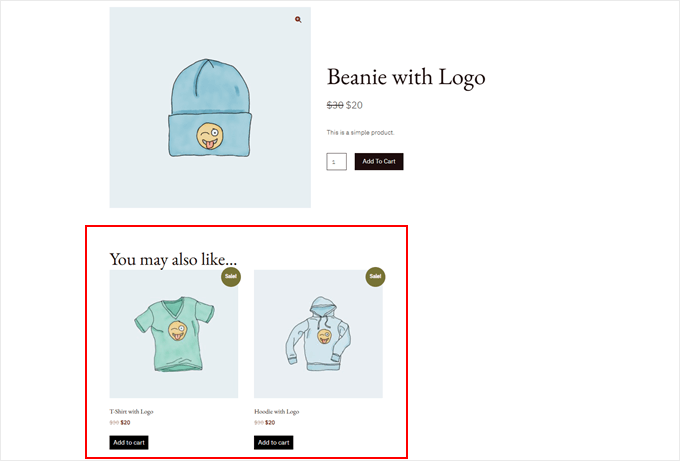 WooCommerce's You may also like section