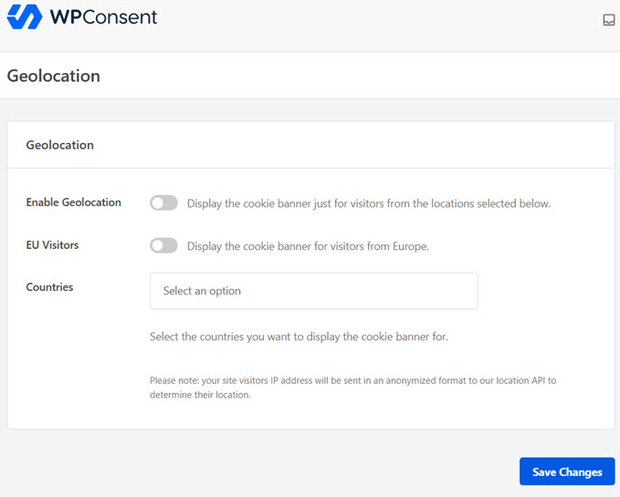 wpconsent geolocation