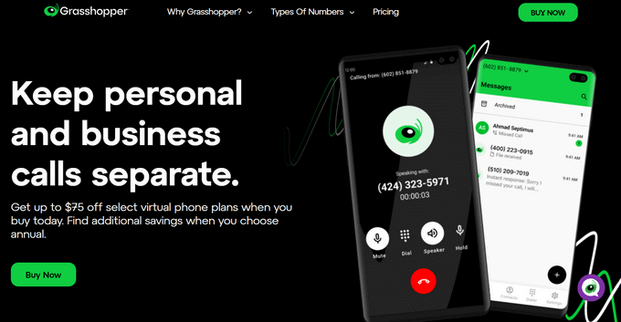 The Grasshopper virtual business phone service The Grasshopper virtual business phone service