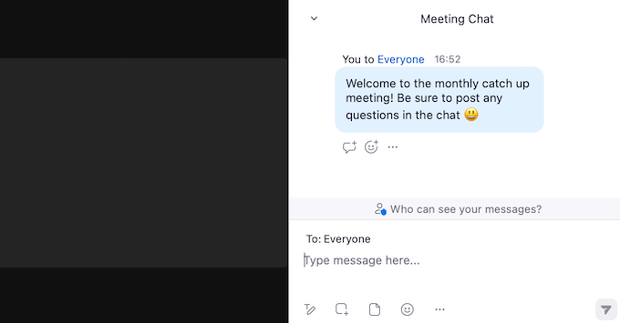 Zoom's text chat features Zoom's text chat features