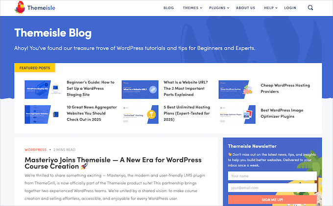 Themeisle blog page