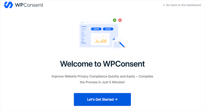 WPConsent's setup wizard WPConsent's setup wizard