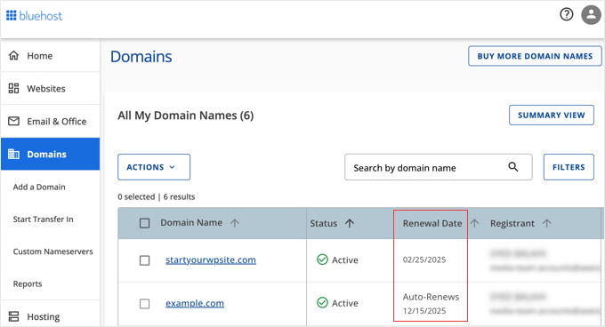 Checking Domain Expiration Date in Bluehost Checking Domain Expiration Date in Bluehost