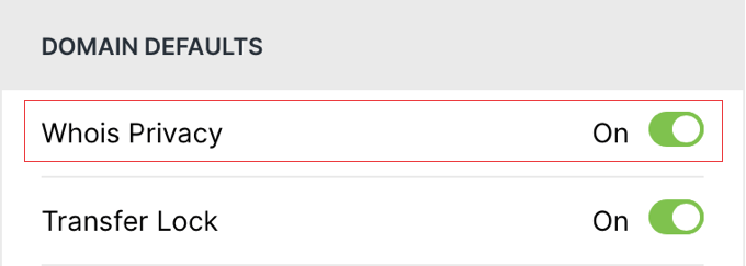 The WHOIS Privacy Setting on Hover's Account Settings Page The WHOIS Privacy Setting on Hover's Account Settings Page