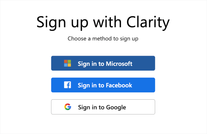 Sign up with Clarity popup Sign up with Clarity popup
