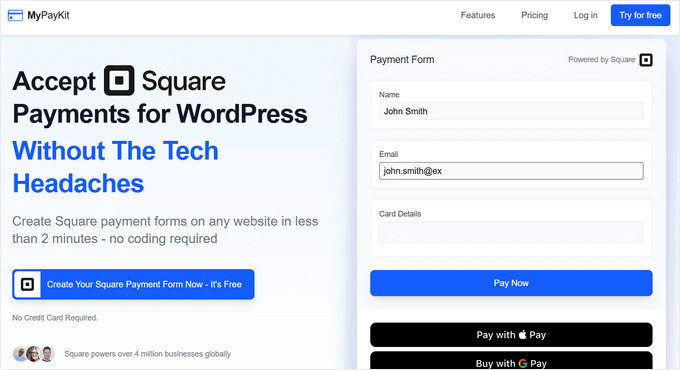MyPayKit Square Payment Plugin for WordPress MyPayKit Square Payment Plugin for WordPress