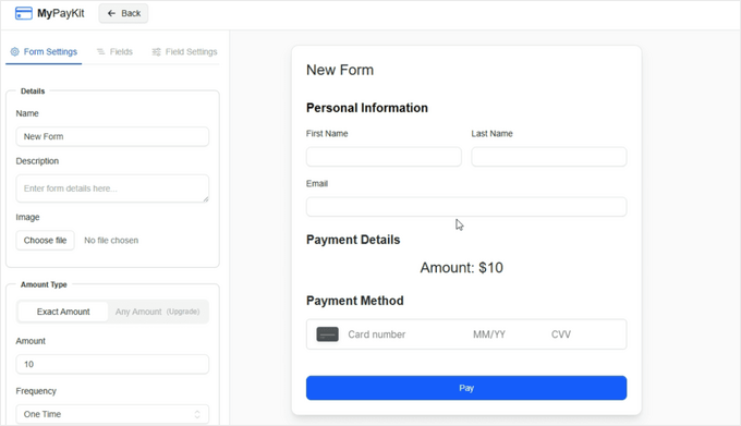 MyPayKit form builder MyPayKit form builder