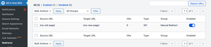View Redirect Logs in AIOSEO View Redirect Logs in AIOSEO